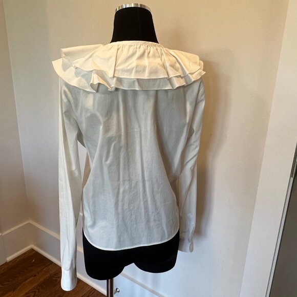 The Shirt Amalia ruffle neck white ruffle button up sz S - Picture 5 of 14